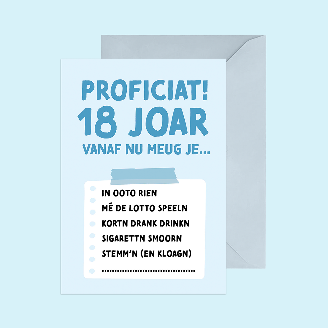 Proficiat! 18 joar - Vanaf nu meug je...