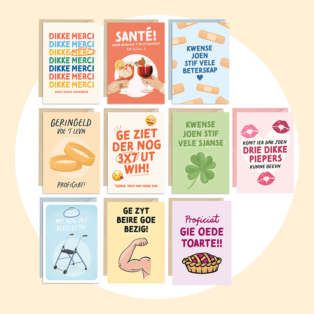 Set van 10 West-Vlamse Koartn Allerlei
